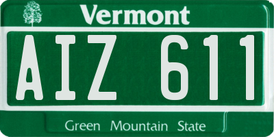 VT license plate AIZ611