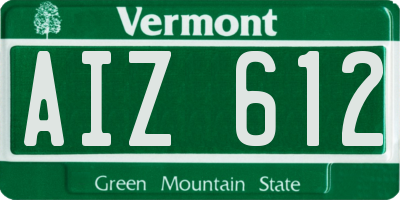 VT license plate AIZ612
