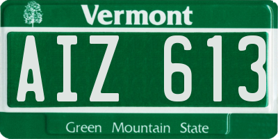 VT license plate AIZ613