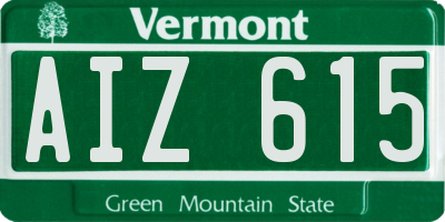 VT license plate AIZ615