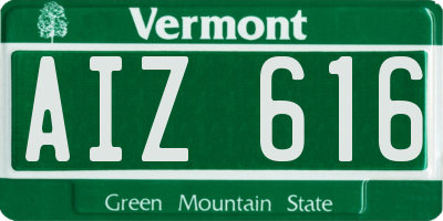 VT license plate AIZ616