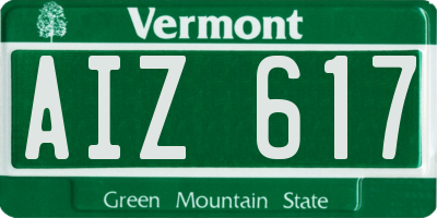 VT license plate AIZ617