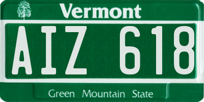 VT license plate AIZ618