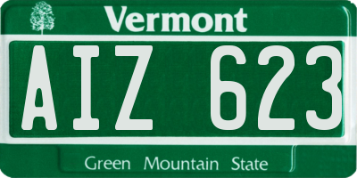 VT license plate AIZ623