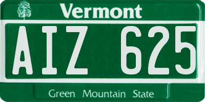 VT license plate AIZ625