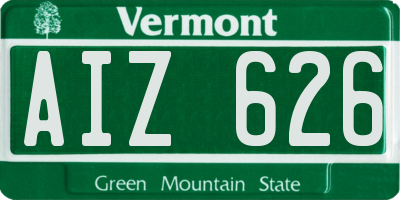 VT license plate AIZ626