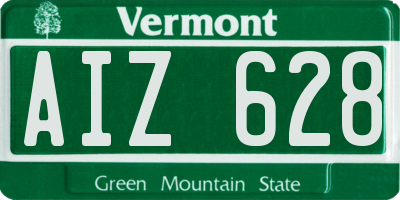 VT license plate AIZ628
