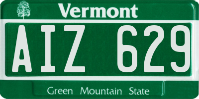 VT license plate AIZ629