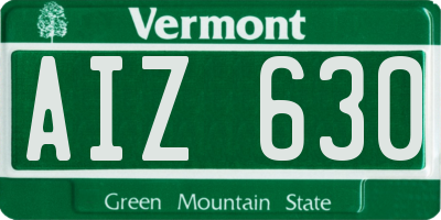 VT license plate AIZ630