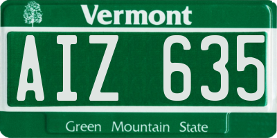 VT license plate AIZ635