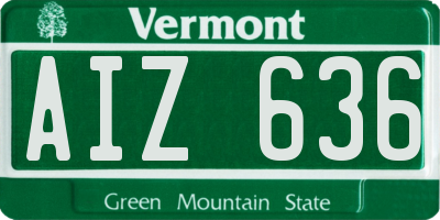 VT license plate AIZ636