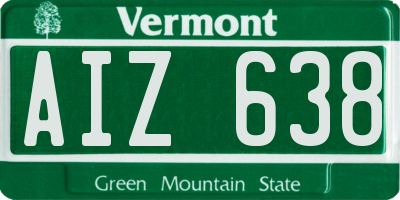 VT license plate AIZ638