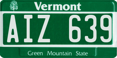 VT license plate AIZ639