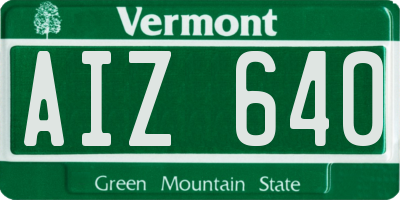 VT license plate AIZ640