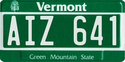 VT license plate AIZ641