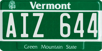 VT license plate AIZ644