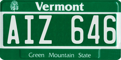 VT license plate AIZ646