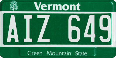 VT license plate AIZ649