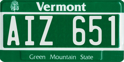 VT license plate AIZ651