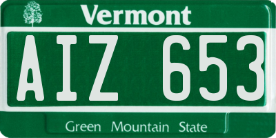 VT license plate AIZ653