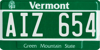 VT license plate AIZ654