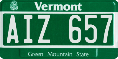 VT license plate AIZ657