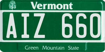 VT license plate AIZ660