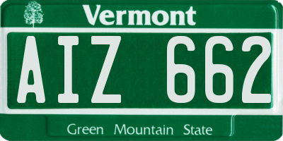 VT license plate AIZ662
