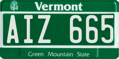 VT license plate AIZ665