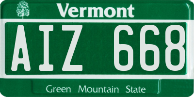 VT license plate AIZ668