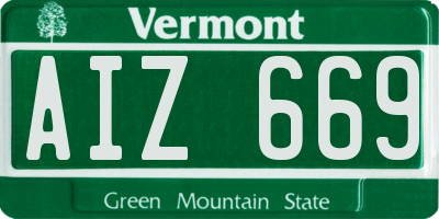 VT license plate AIZ669
