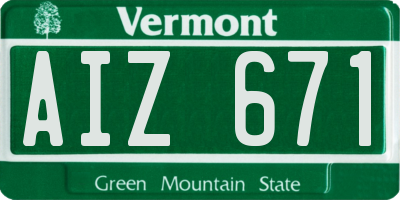 VT license plate AIZ671