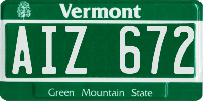 VT license plate AIZ672