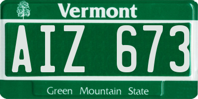 VT license plate AIZ673