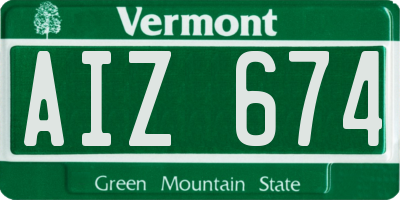 VT license plate AIZ674
