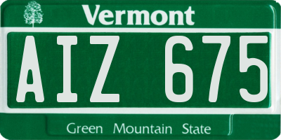 VT license plate AIZ675