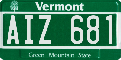 VT license plate AIZ681