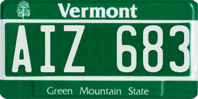 VT license plate AIZ683