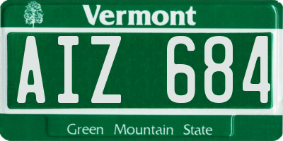 VT license plate AIZ684