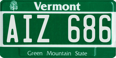 VT license plate AIZ686