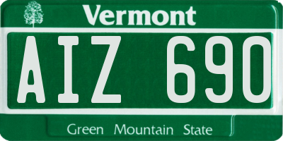 VT license plate AIZ690