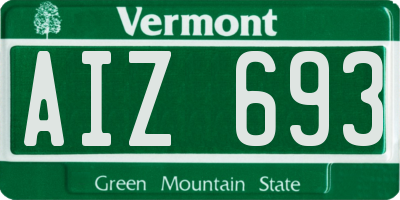 VT license plate AIZ693