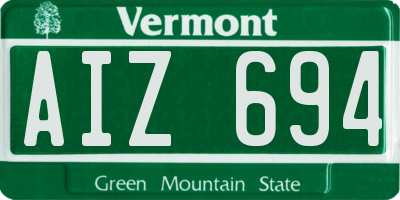 VT license plate AIZ694