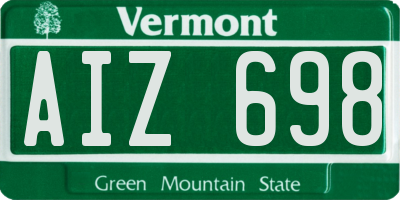 VT license plate AIZ698