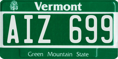VT license plate AIZ699