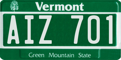 VT license plate AIZ701