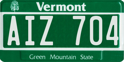 VT license plate AIZ704