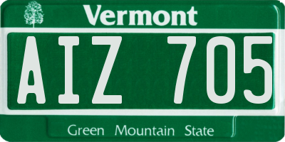 VT license plate AIZ705