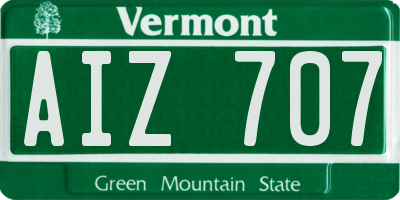 VT license plate AIZ707