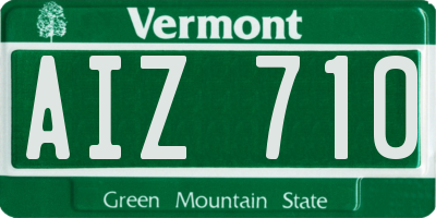 VT license plate AIZ710